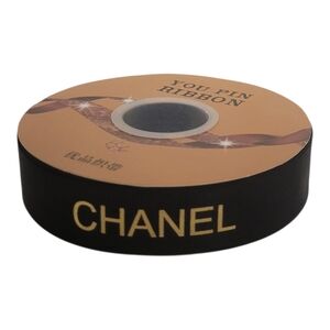 CHANEL Luxurious Black and Gold Ribbon